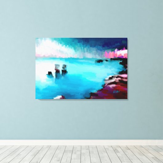 Cities by the shore キャンバスプリント (インサイチュ (ウッドフロア))