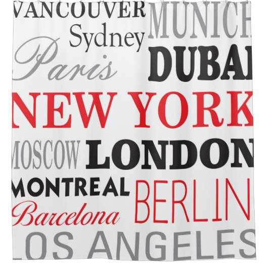 Cities of the world - Rideau de douche シャワーカーテン (正面)