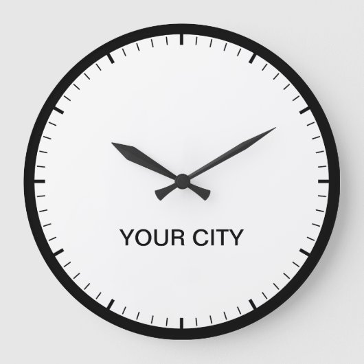 Cities of the World Your City Time Zone Newsroom ラージ壁時計 (正面)