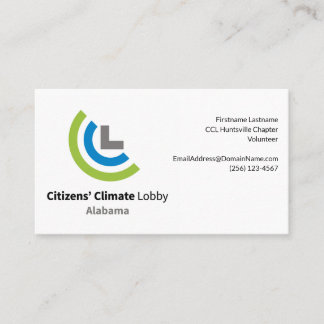Citizens Climate Lobby Alabama名刺 名刺