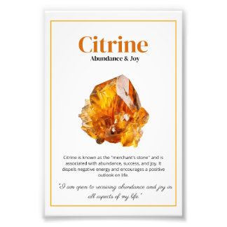 Citrine Crystal Meaning Poster フォトプリント
