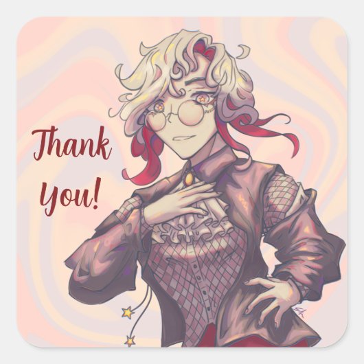 Citrine thank you anime スクエアシール (正面)