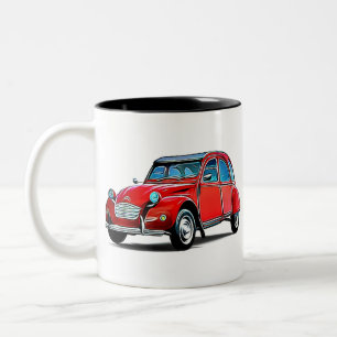 Citroen 2CVカートゥーン ツートーンマグカップ