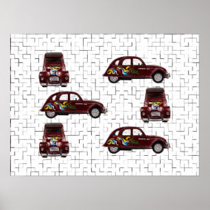Citroën 2CV - Ente - Döschwo ポスター