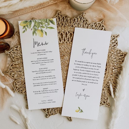 CITRONレモンシトラス結婚のディナーメニュー