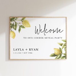 CITRONレモンジェンダーのリビールウェルカム18x24 ポスター