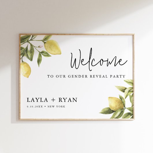 CITRONレモンジェンダーのリビールウェルカム18x24 ポスター