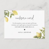 CITRONレモン柑橘系エンクロージャインサートカード5"x3.5" エンクロージャーカード (正面)