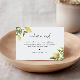 CITRONレモン柑橘系エンクロージャインサートカード5"x3.5" エンクロージャーカード