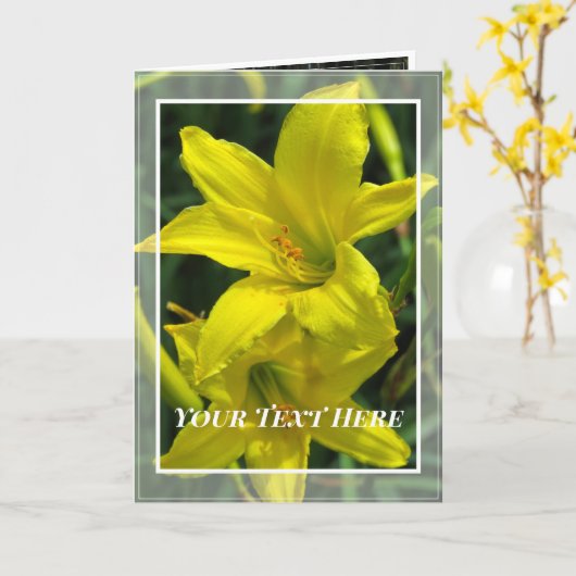 Citron Daylily カード (黄色い花)