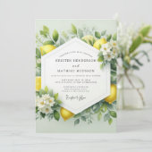 Citron Zesty Botanical Wedding 招待状 (スタンド正面)
