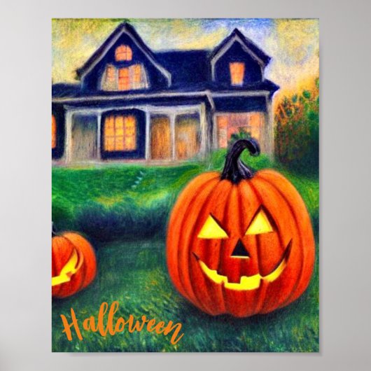 Citrouilles d’Halloween illuminées ポスター (正面)