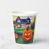Citrouilles d’Halloween illuminées 紙コップ (正面)