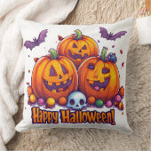 Citrouilles Halloween mignonnes 🎃 et bonbons colo クッション (ブランケット)