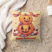 Citrouilles Halloween mignonnes 🎃 et bonbons fun クッション (ブランケット)