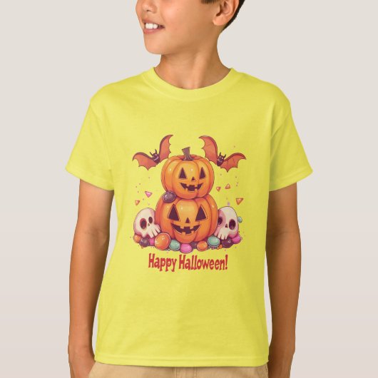 Citrouilles Halloween mignonnes 🎃 et bonbons fun Tシャツ (正面)