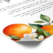 Citrus A Message from the Bump Baby Shower Sign ポスター (角)