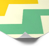 Citrus and Lime Chevron Zigzags Yellow Green ポスター (角)