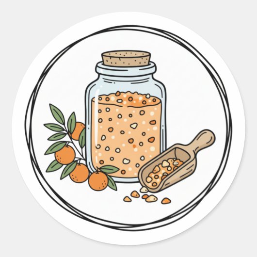 Citrus Bath Soak Label Illustration | Orange Spa  ラウンドシール (正面)