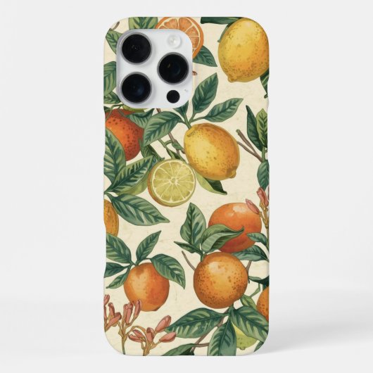 Citrus Blossom Garden Seamless Pattern  iPhoneケース (裏面)