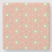 Citrus Blossom Tile Pattern ストーンコースター (正面)