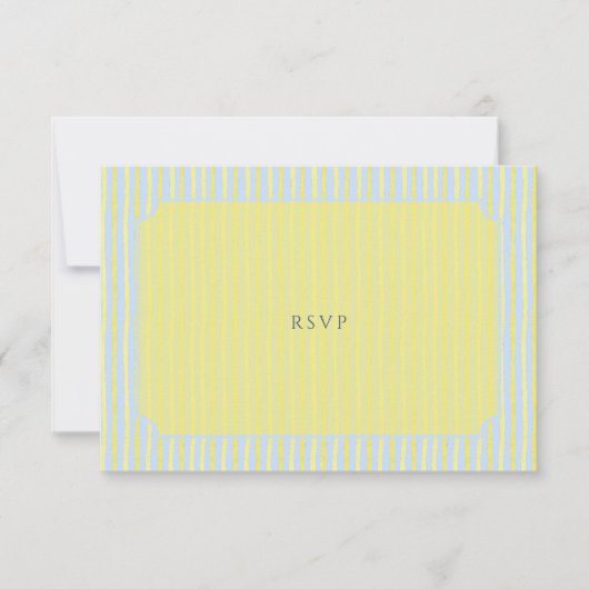 Citrus Blue Pastel Watercolor Wedding RSVP Card (正面)
