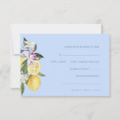Citrus Blue Pastel Watercolor Wedding RSVP Card (裏面)