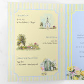 Citrus Blue Watercolor Illustration Wedding 三つ折り招待状 (内部最初)