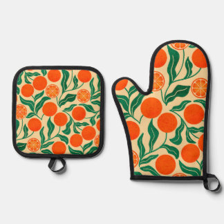 Citrus Botanical Oven Mitt & Pot Holder 鍋つかみ&鍋敷きセット
