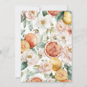  Citrus Botanical Winter QR Floral Bridal Shower 招待状 (裏面)