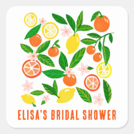 Citrus Celebration Bright Custom BRIDAL SHOWER  スクエアシール