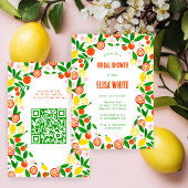 Citrus Celebration CUSTOM QR Summer BRIDAL SHOWER 招待状