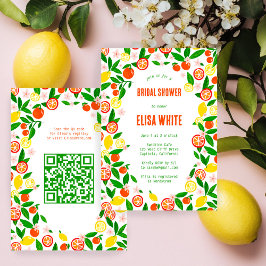 Citrus Celebration CUSTOM QR Summer BRIDAL SHOWER 招待状