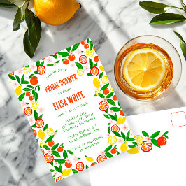 Citrus Celebration CUSTOM Summer BRIDAL SHOWER インビテーションポストカード