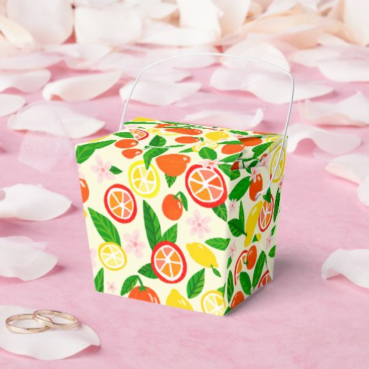 Citrus Celebration Lemons Oranges Bridal Shower フェイバーボックス (ウェディング)