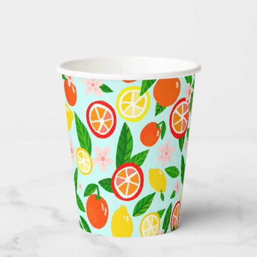 Citrus Celebration Lemons Oranges Bridal Shower 紙コップ (裏面)