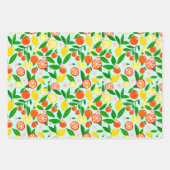 Citrus Celebration Lovely Lemons Awesome Oranges  ラッピングペーパーシート (正面)