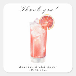 Citrus Cocktail Bridal Shower スクエアシール