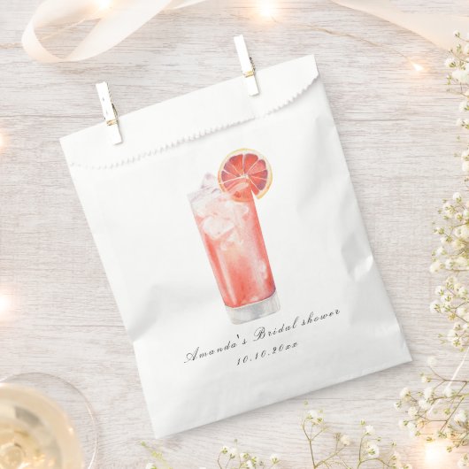 Citrus Cocktail Bridal Shower フェイバーバッグ (クリップ留めされた状態)