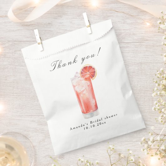 Citrus Cocktail Bridal Shower フェイバーバッグ (クリップ留めされた状態)