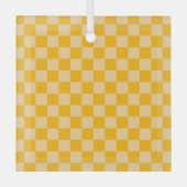 Citrus cream checkered board pattern ガラスオーナメント (正面)