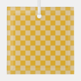 Citrus cream checkered board pattern ガラスオーナメント