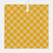 Citrus cream checkered board pattern ガラスオーナメント (裏面)