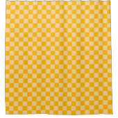 Citrus cream checkered board pattern シャワーカーテン (正面)