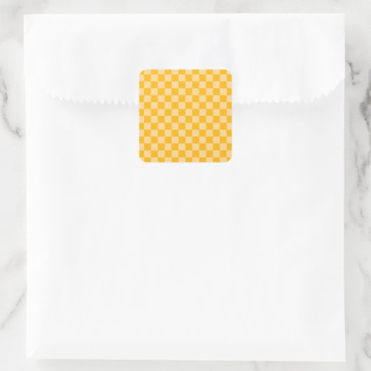 Citrus cream checkered board pattern スクエアシール (バッグ)