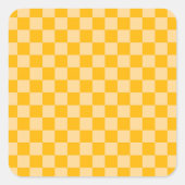 Citrus cream checkered board pattern スクエアシール (正面)