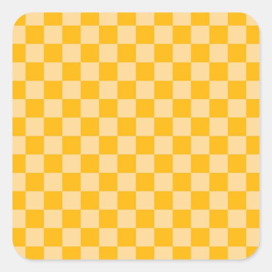 Citrus cream checkered board pattern スクエアシール (正面)
