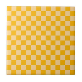 Citrus cream checkered board pattern タイル