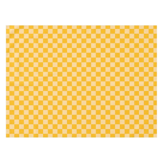 Citrus cream checkered board pattern テーブルクロス (正面(横))