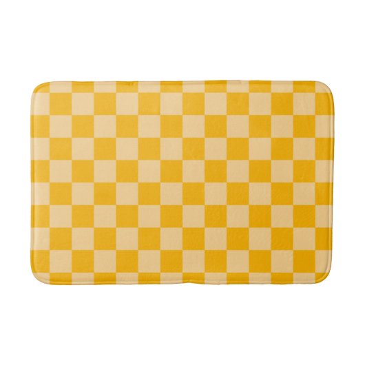 Citrus cream checkered board pattern バスマット (正面)